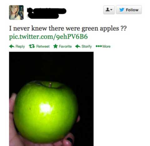 Dumbest People - Didn't know of green apples